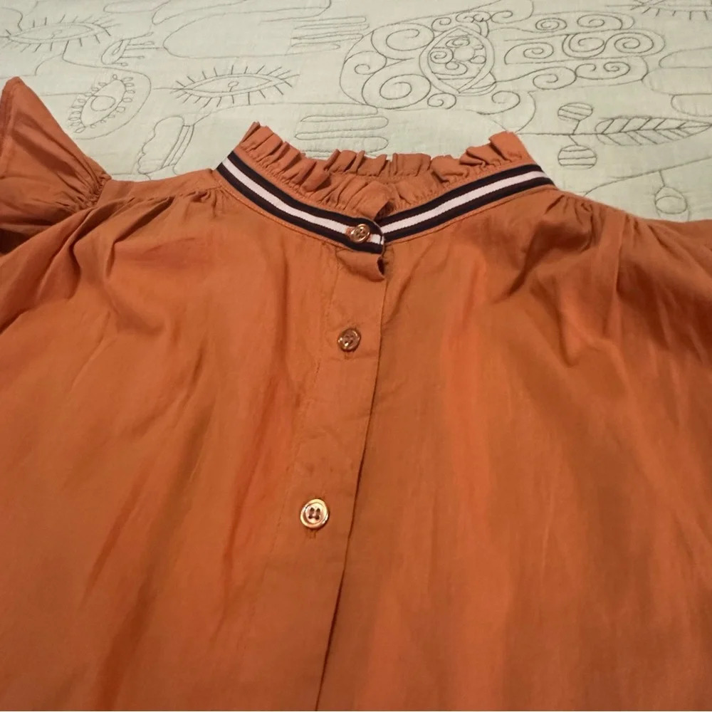 NWT Sundry Flutter Sleeve Button Down Top Spice O… - image 5